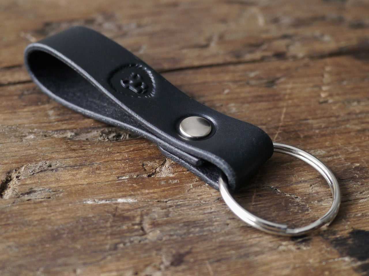 Leather Keyring - Classic Black