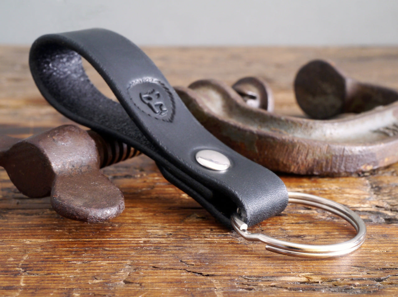 Leather Keyring - Classic Black