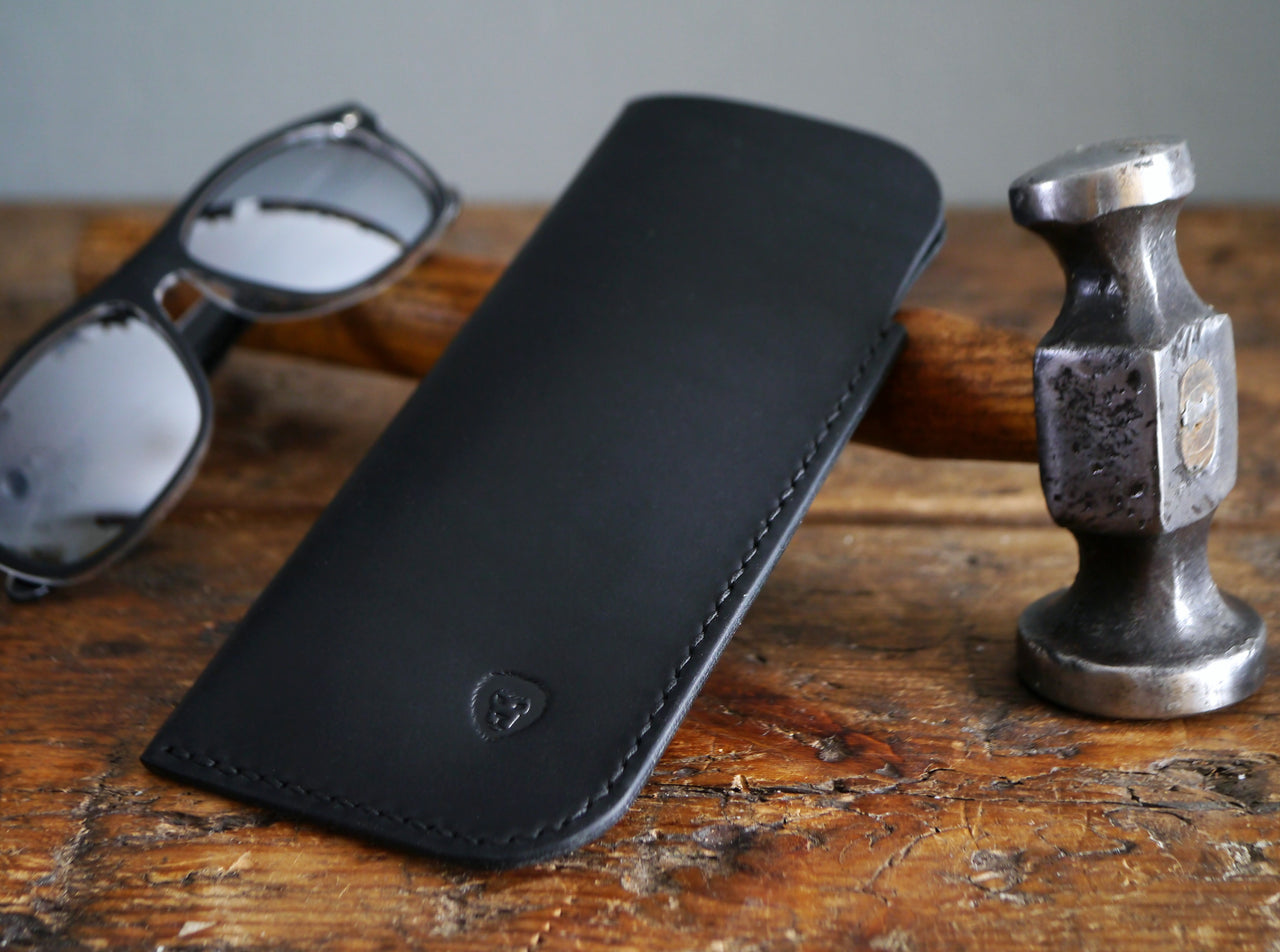 Leather Sunglasses Case - Classic Black