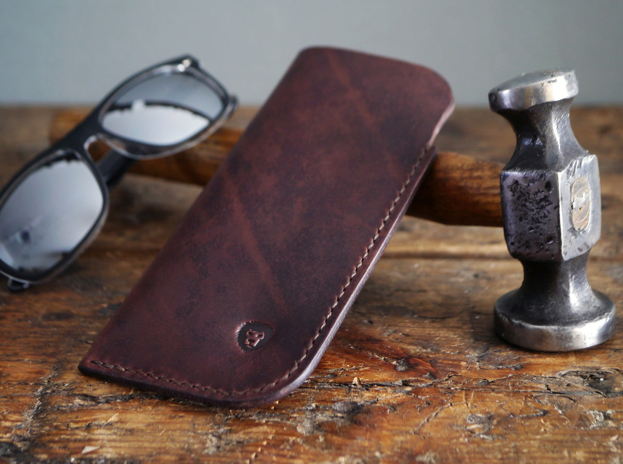 Leather Sunglasses Case - Dark Brown