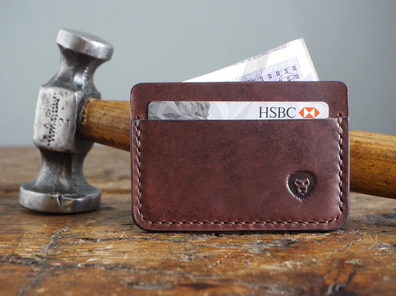 Leather Card Holder - Dark Brown