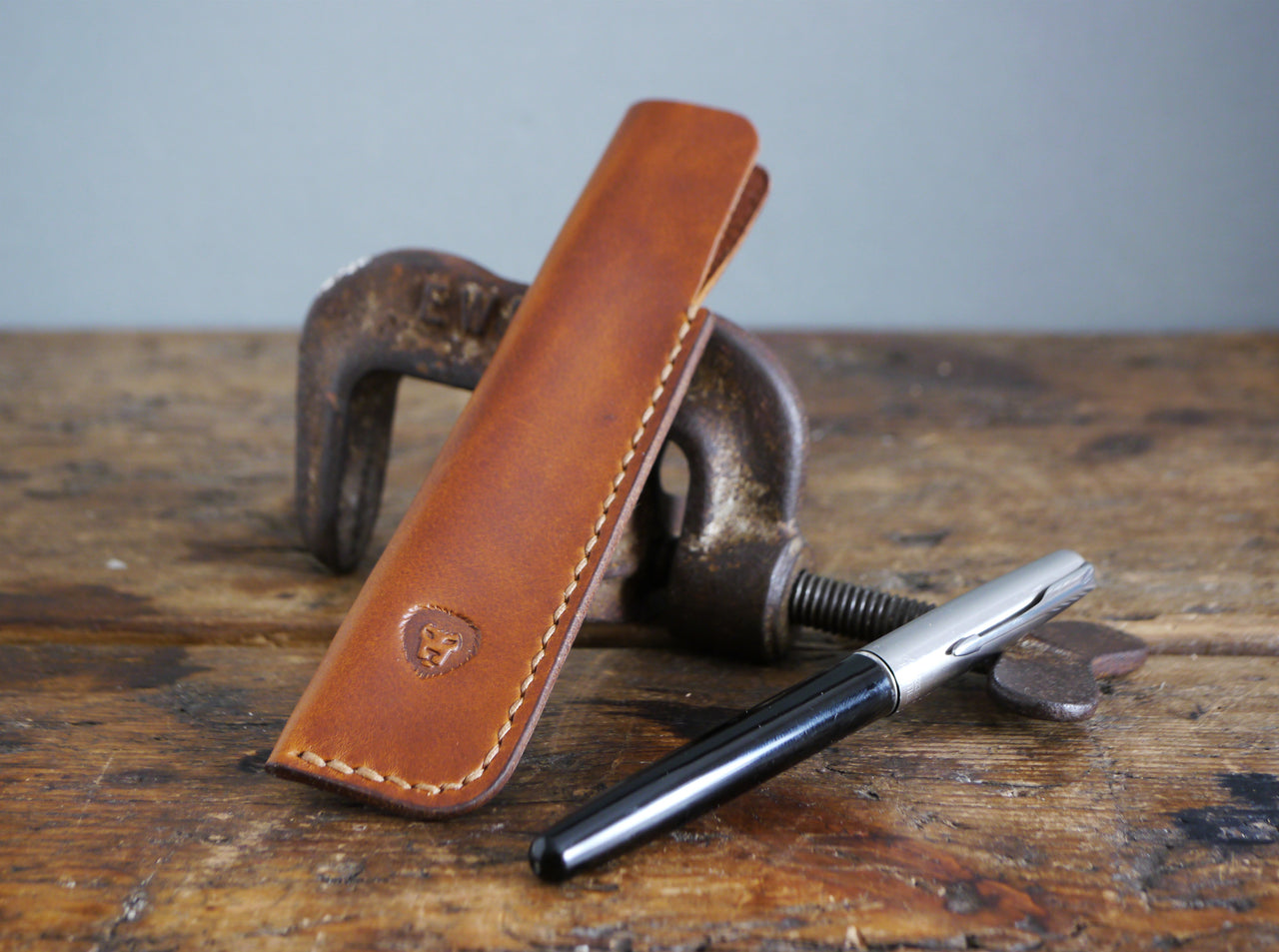 Leather Pen Case - Antique Tan