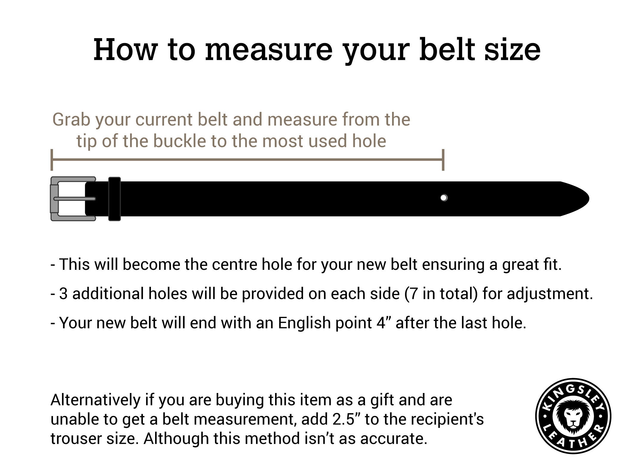 Measuring belt outlet size