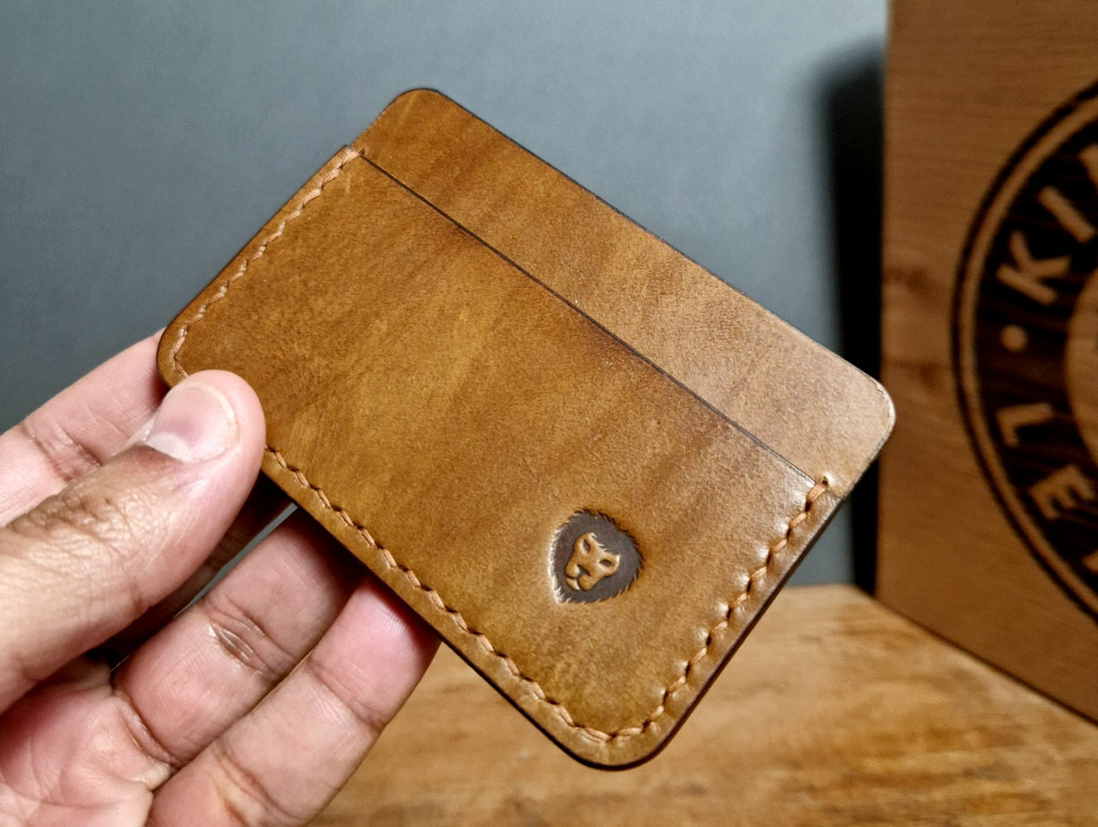 Leather Cardholder Wallet - Walnut Brown