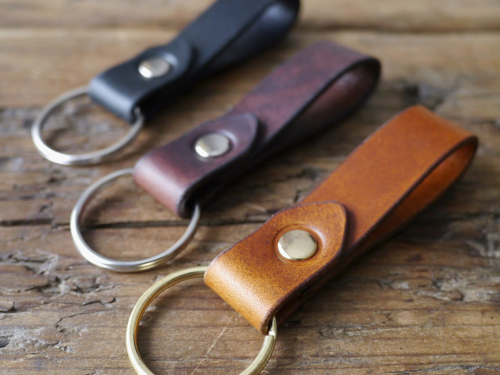 Leather Keyring - Classic Black